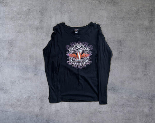 Women's XL #1 Alaska Harley Davidson Long Sleeve