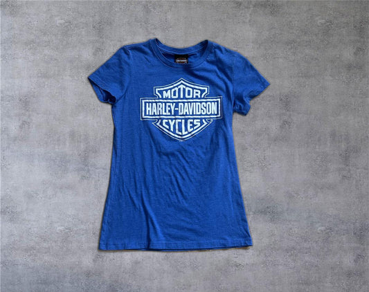 24x15 Wausau 2021 Women’s Harley Davidson T-Shirt Blue